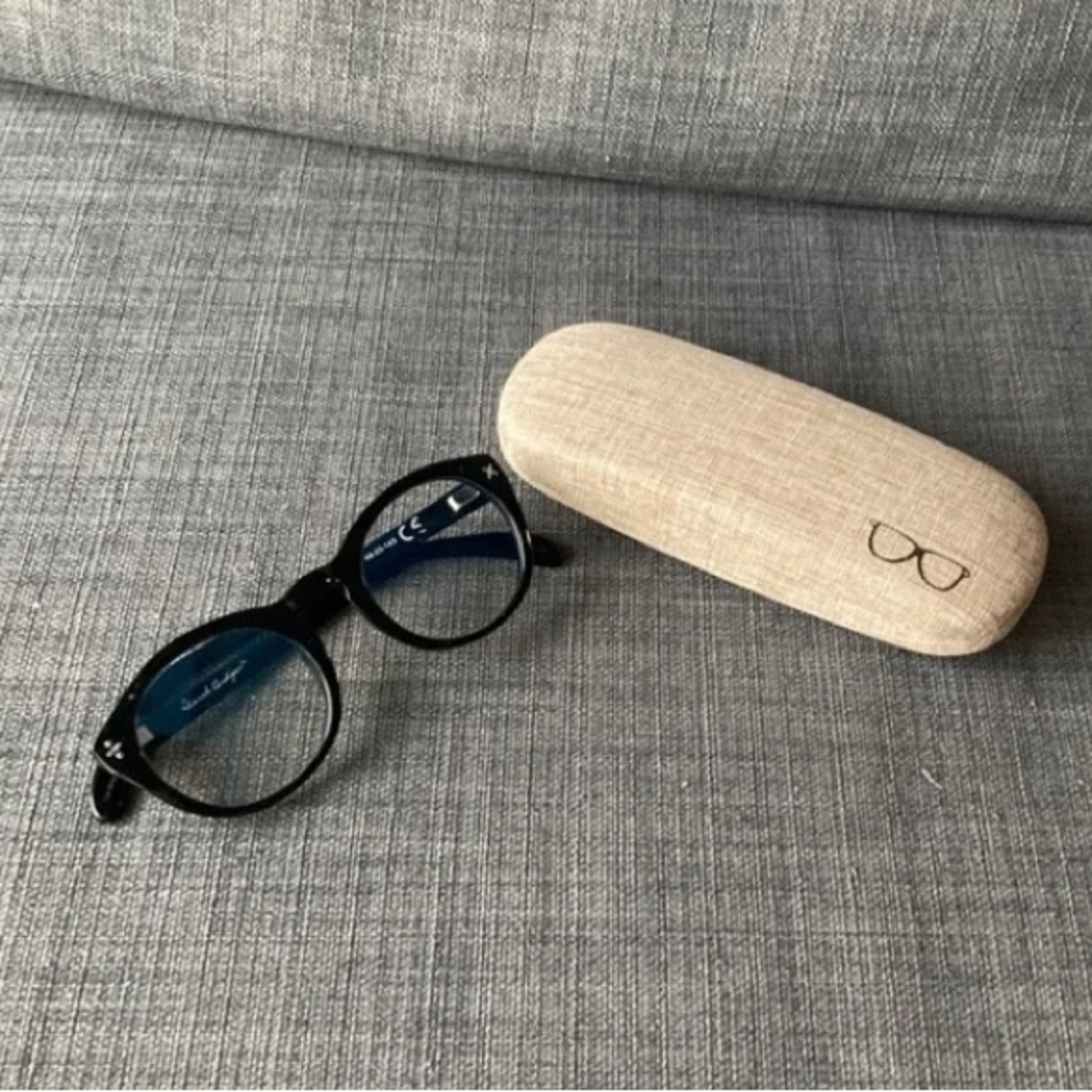 DEREK CARDIGAN | blue reflect lens black frame computer glasses